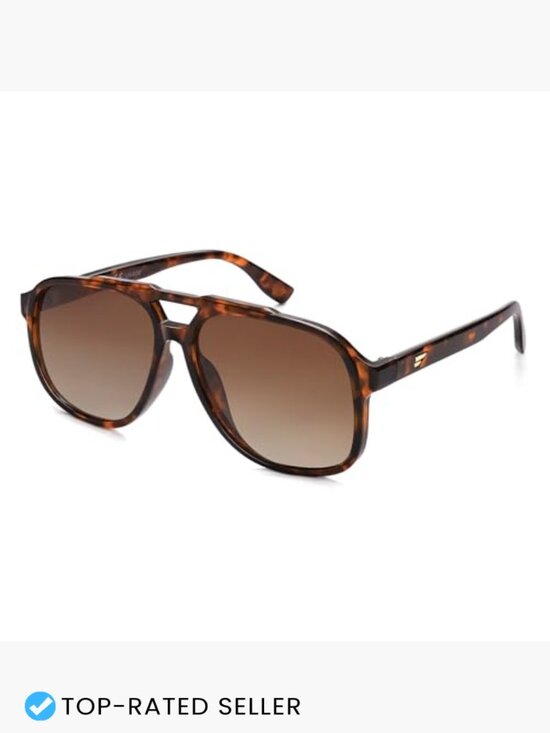 Retro Polarized Square Aviator Sunglasses Vintage Oversized Trendy Unisex main image 7